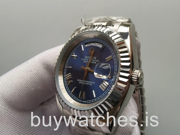 Rolex Day-Date 228239 Erkek 40mm Mavi 18kt Beyaz Altın Otomatik Saat