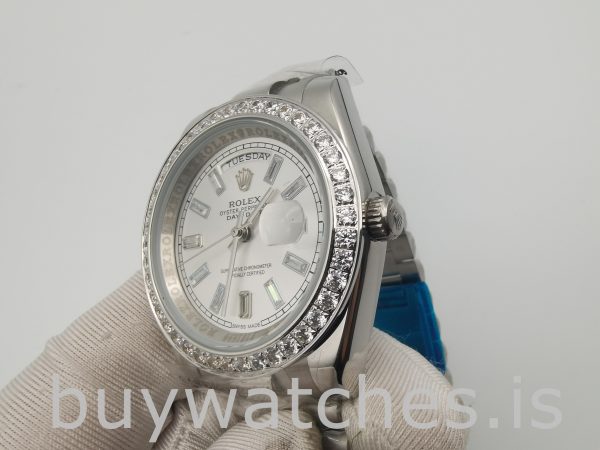 Rolex Day-Date 228349RBR Gümüş Kadran 40mm Erkek Otomatik Saat