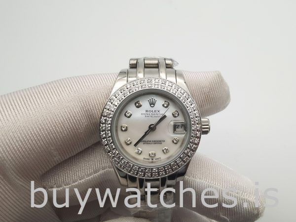 Rolex Datejust 81339 Beyaz Kadran 34mm Bayanlar 31 Mücevher Otomatik Saat
