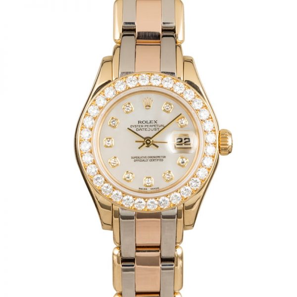 Rolex Datejust 80299 Bayanlar 18k Altın Otomatik 29mm Beyaz Kadranlı Saat